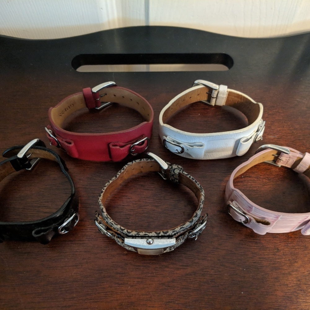 Guess Cuff Watch w/ Genuine Leather Bands